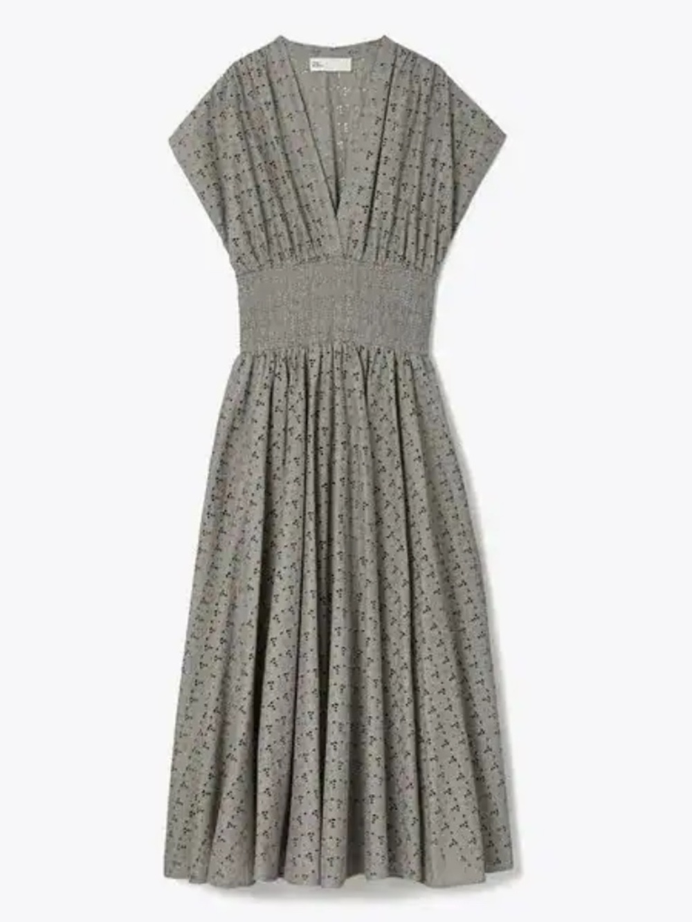 TORY BURCH  Cotton Eyelet Dress -‎ Gray Eclipse SIZE 4